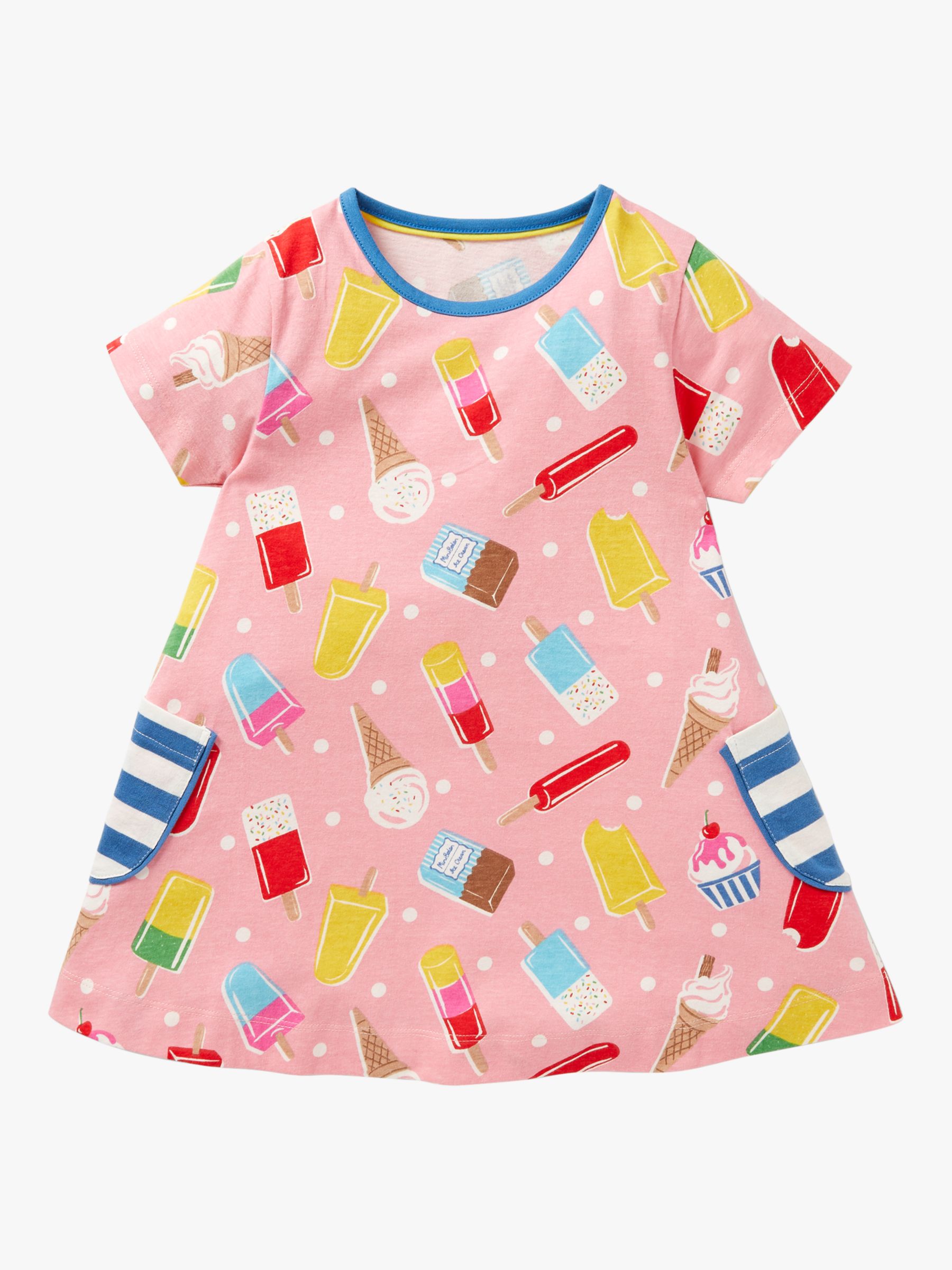 Mini Boden Kids' Ice Cream Print Tunic, Pink at John Lewis & Partners