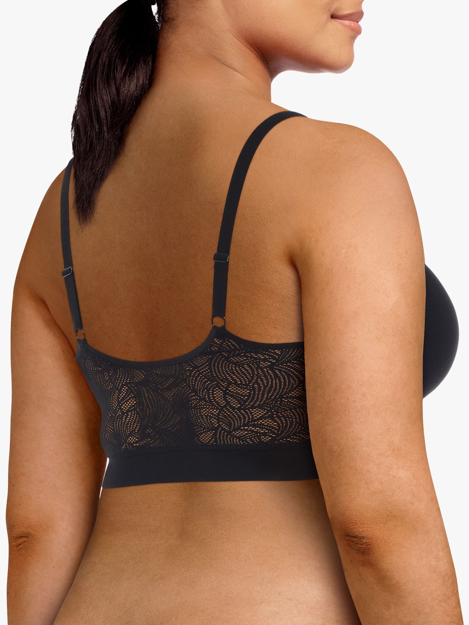 Chantelle Soft Stretch Lace Padded Bralette, Black at John Lewis & Partners