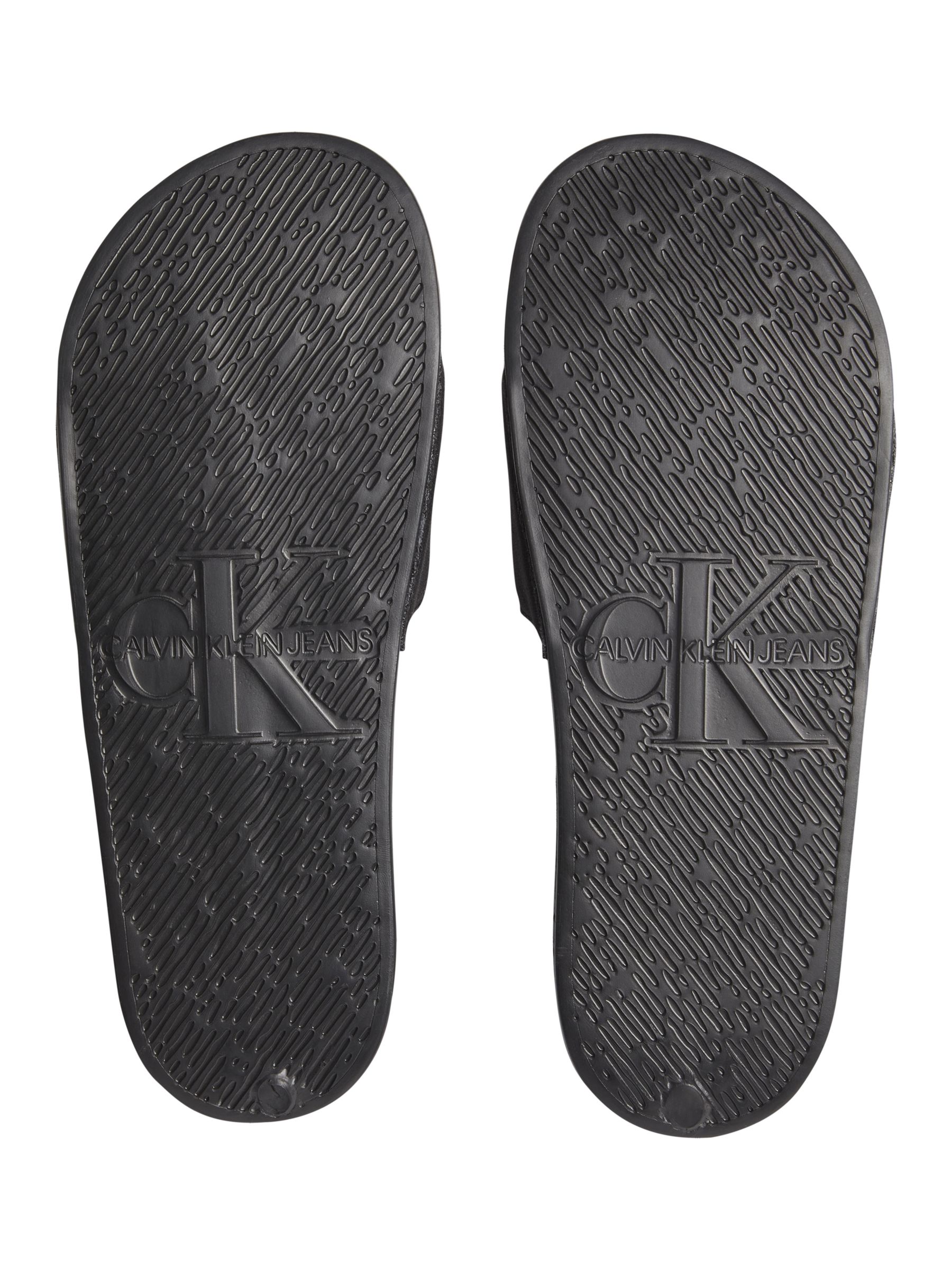 Calvin Klein Monogram Sliders Black at John Lewis Partners