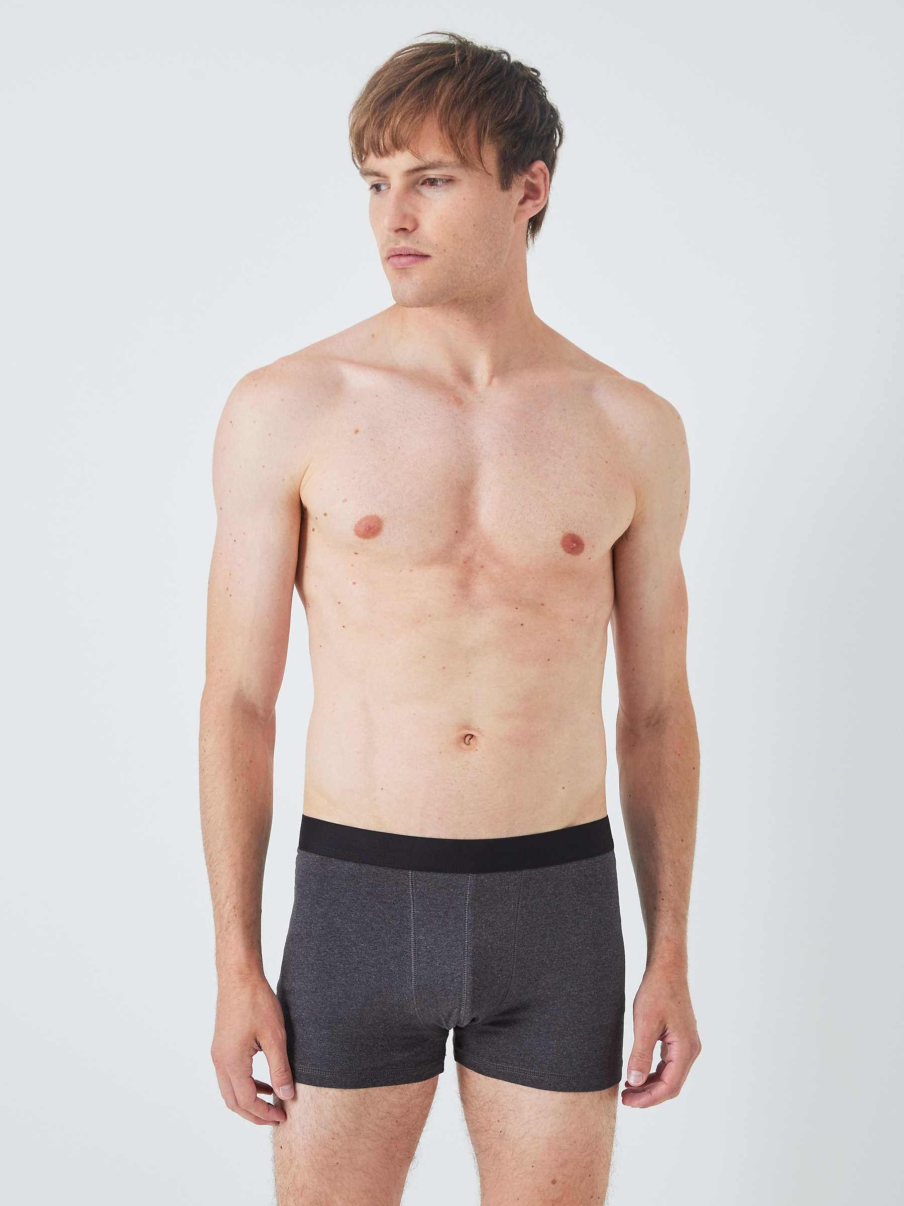 Buy John Lewis ANYDAY Cotton Stretch Trunks, Pack of 5, Black/Grey Online at johnlewis.com