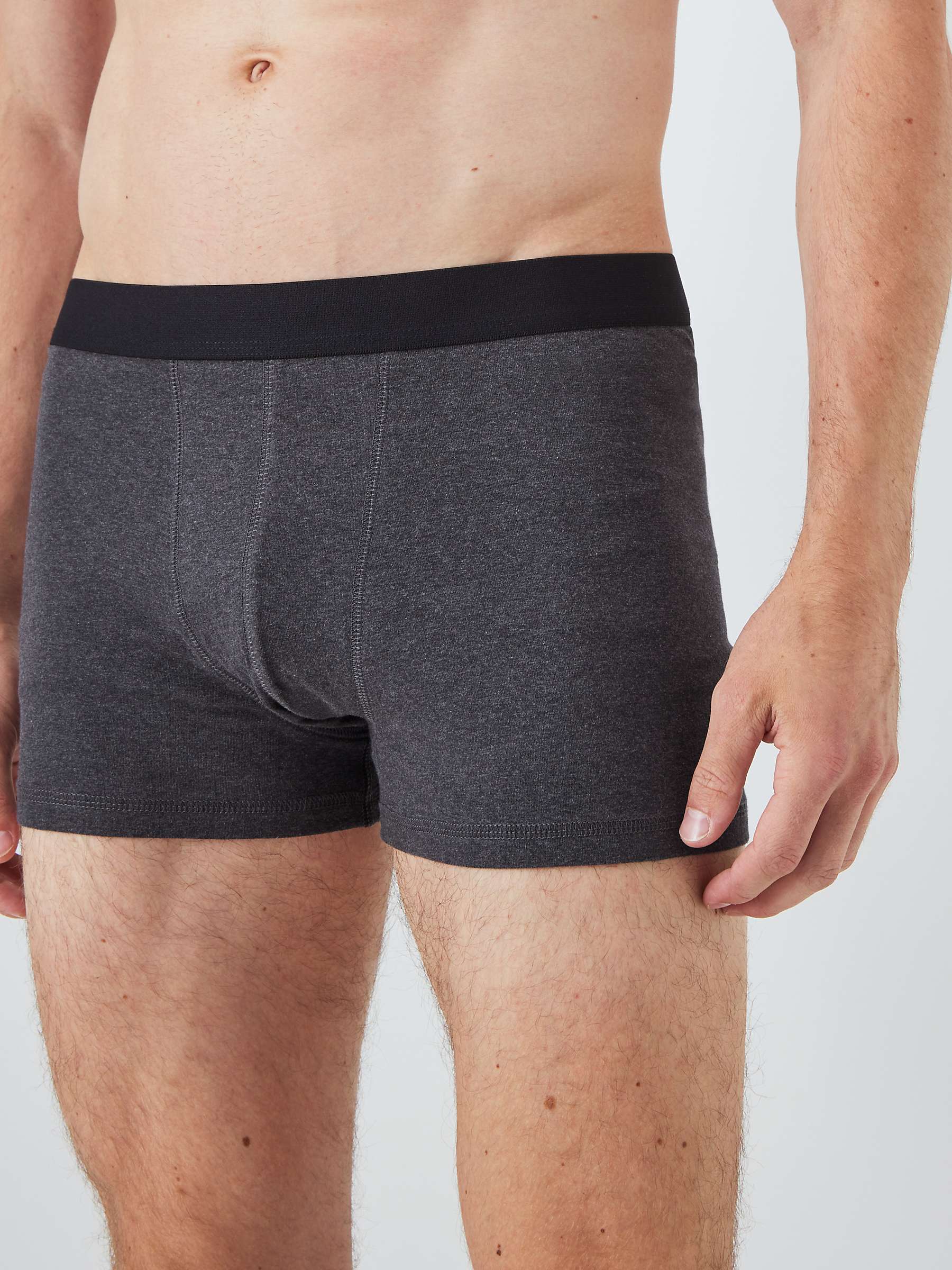 Buy John Lewis ANYDAY Cotton Stretch Trunks, Pack of 5, Black/Grey Online at johnlewis.com