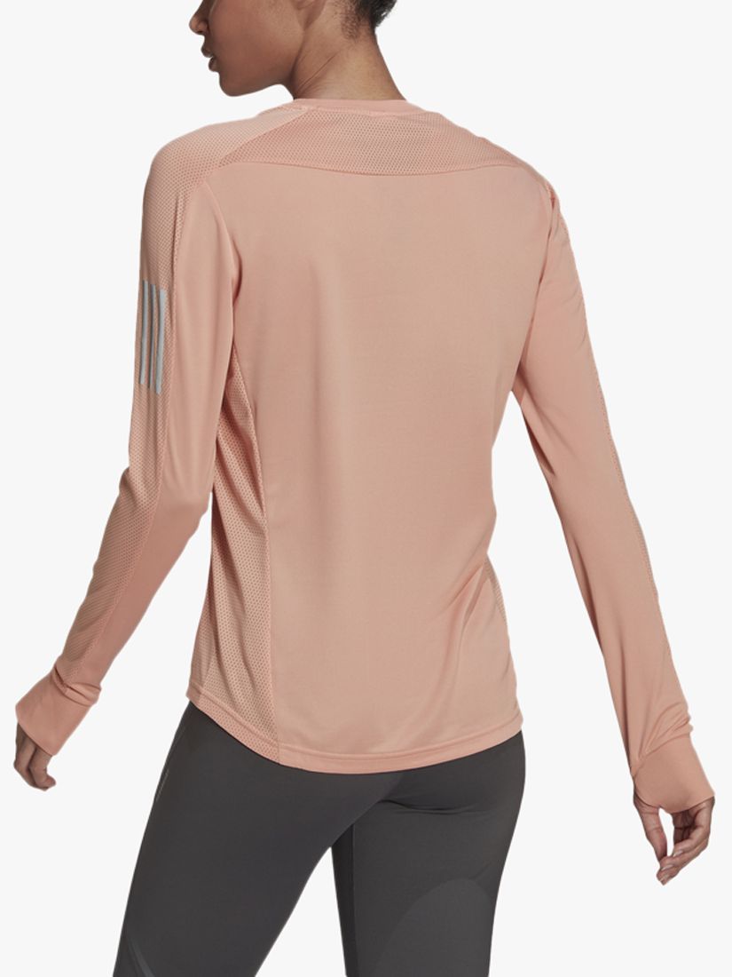adidas Own The Run Long Sleeve Running Top, Ambient Blush at John Lewis & Partners