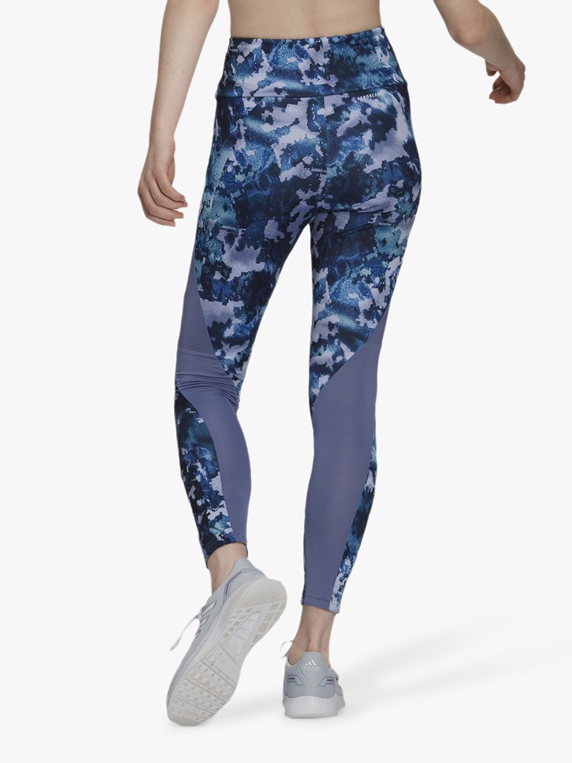 Adidas Aeroready Designed To Move Print 78 High Rise Gym Leggings Orbit Violetviolet Tone At