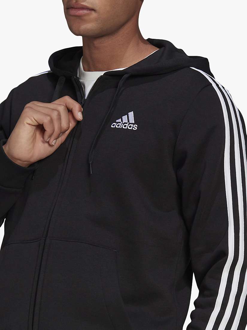 Buy adidas Essentials Fleece 3-Stripes Full-Zip Hoodie Online at johnlewis.com