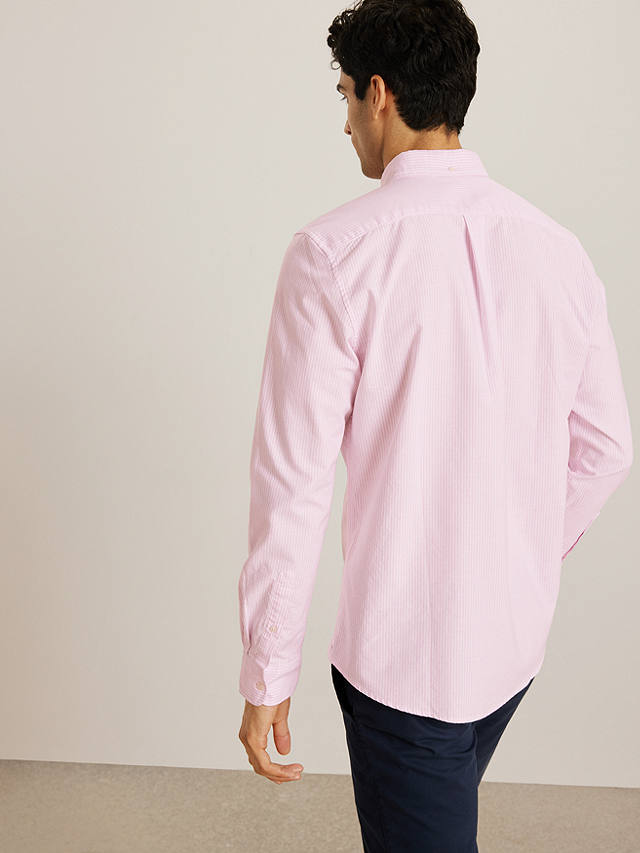 John Lewis Regular Fit Stripe Oxford Shirt, Pink