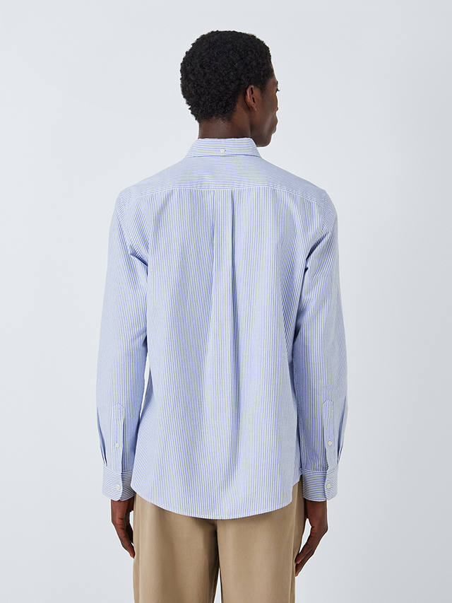 John Lewis Regular Fit Stripe Oxford Shirt, Blue