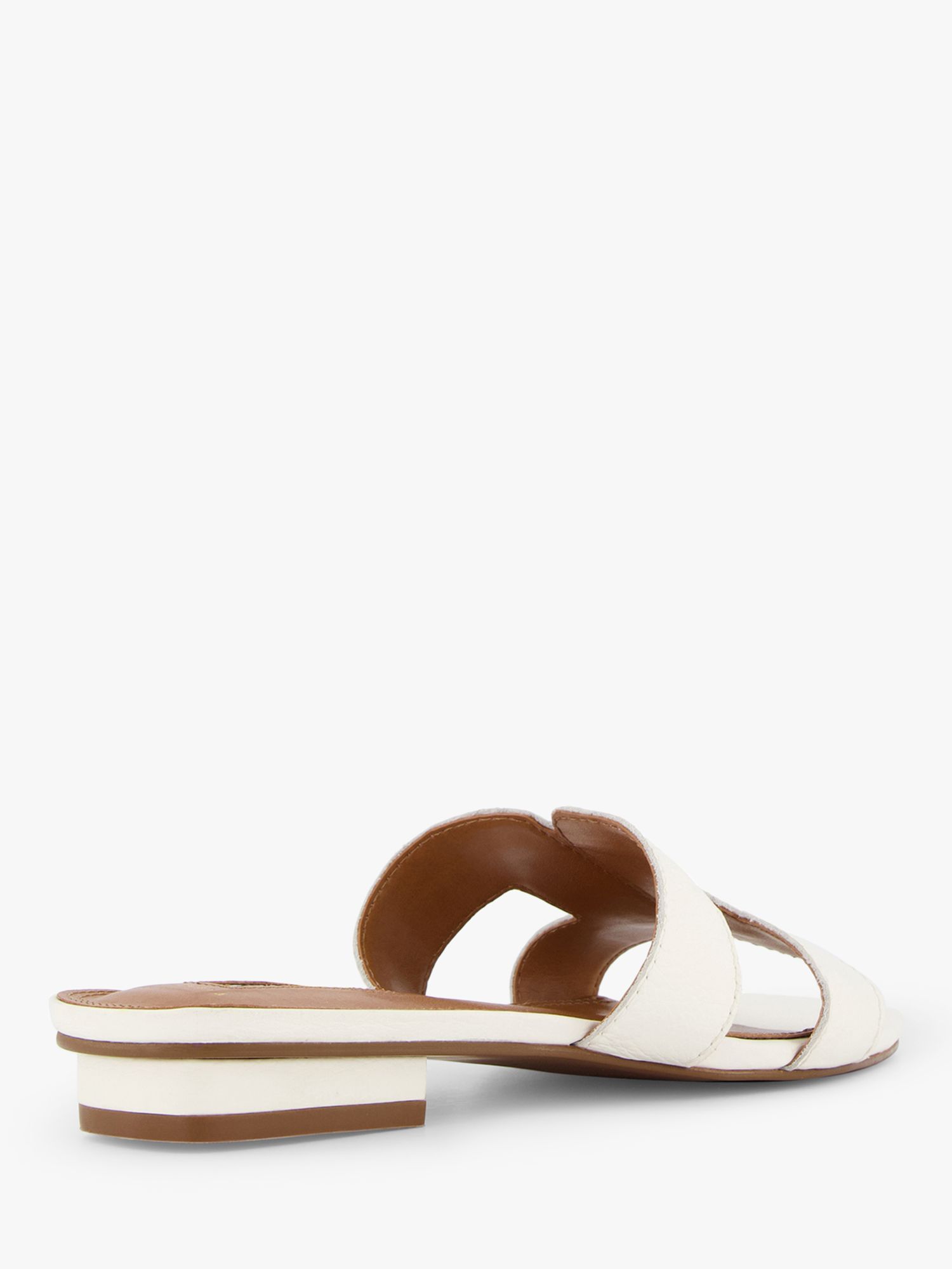 Buy Dune Wide Fit Loupe Flat Sandals, White Online at johnlewis.com