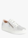 John Lewis Edison Leather Trainers, Silver