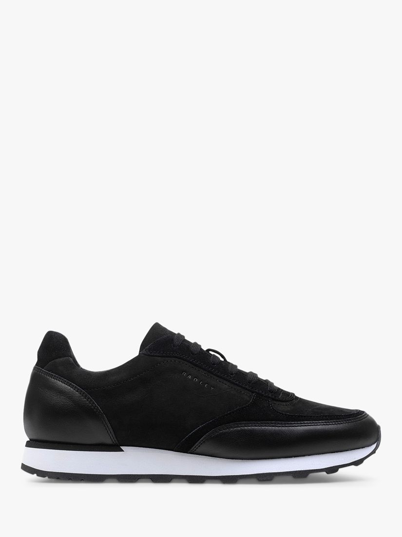 Radley Haven Sports Leather Trainers, Black at John Lewis & Partners