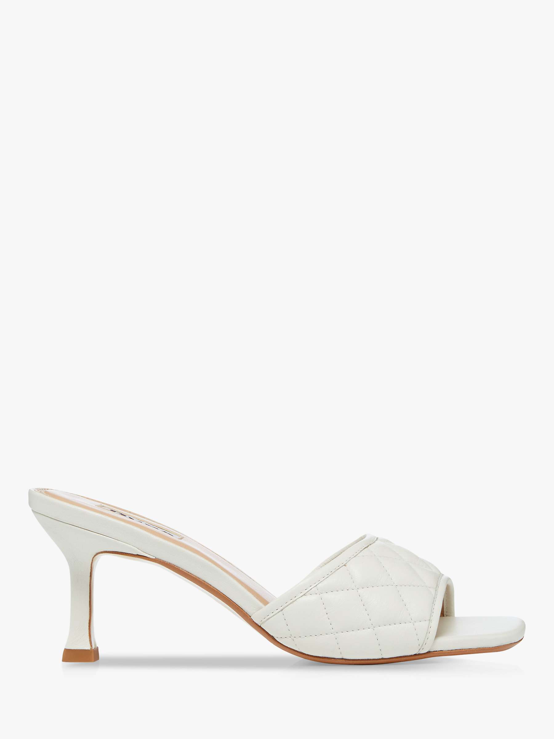 Dune Maison Leather Quilted Mules, White at John Lewis & Partners