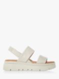 Dune Location Leather Padded Flatform Sandals, White