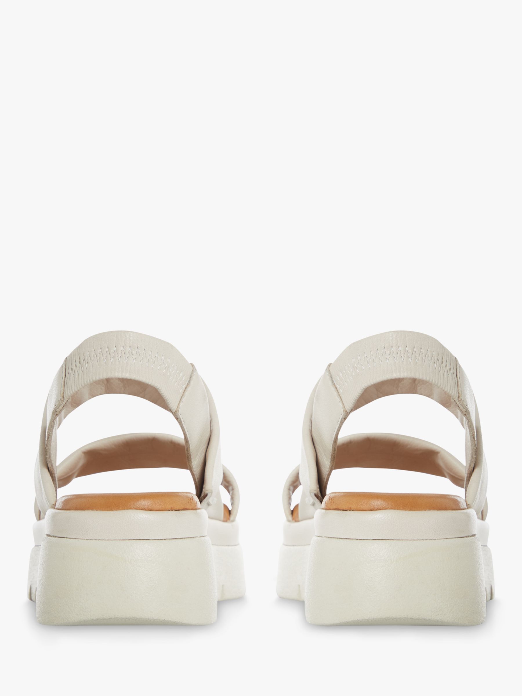 Dune Location Leather Padded Flatform Sandals, White at John Lewis Partners