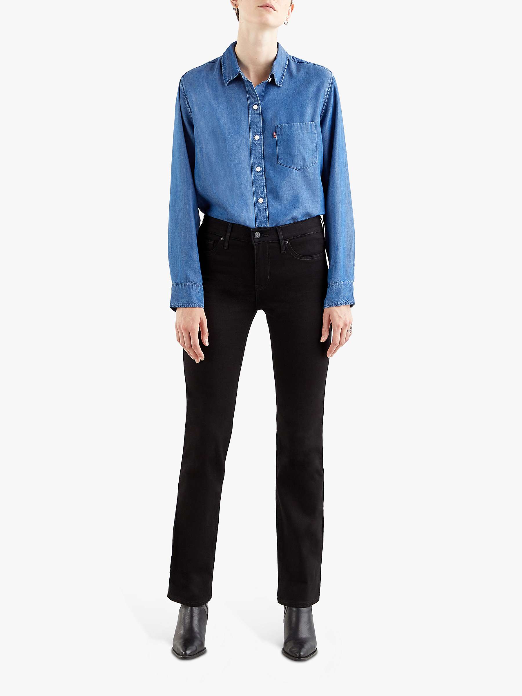 Buy Levi's 314 Shaping Straight Jeans, Soft Black Online at johnlewis.com