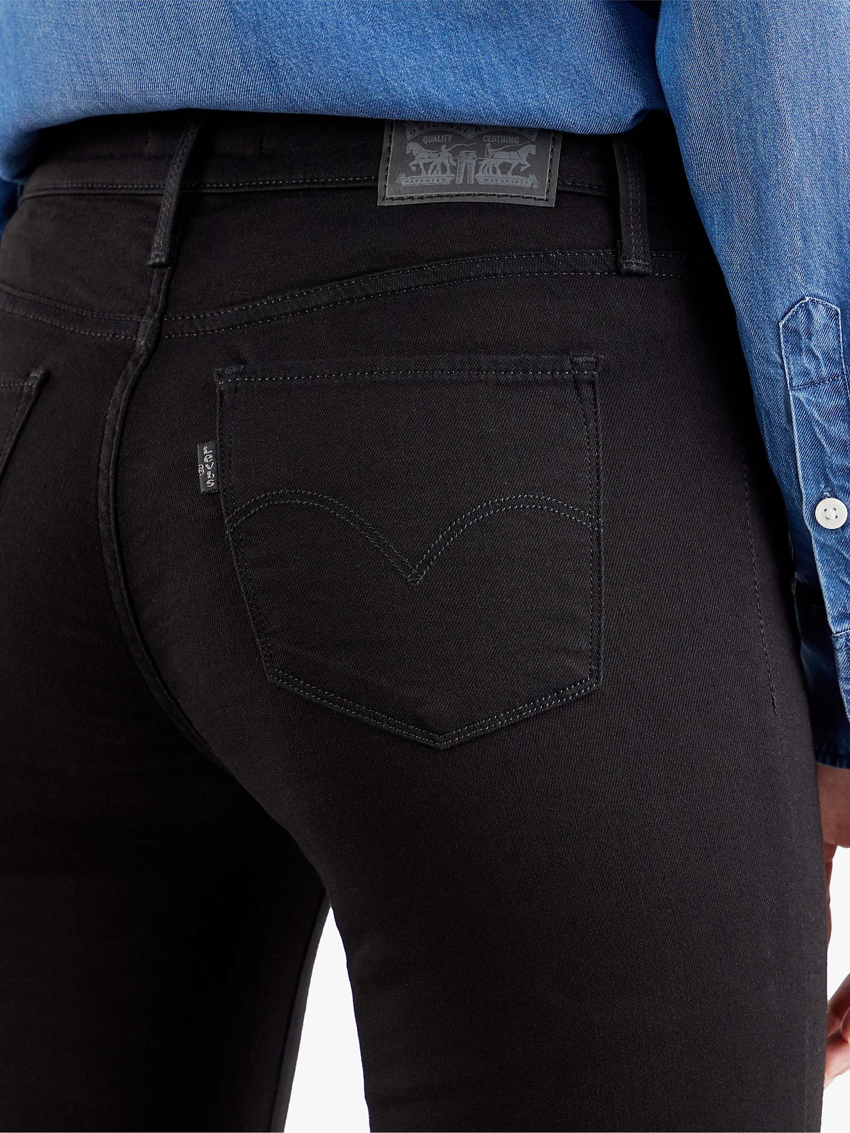 Levi's 314 Shaping Straight Jeans, Soft Black at John Lewis & Partners