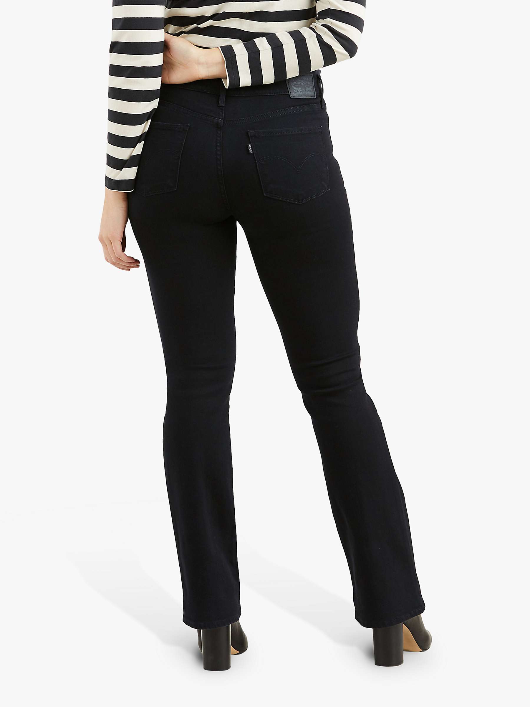 Levi's 315 Shaping Bootcut Jeans, Soft Black at John Lewis & Partners