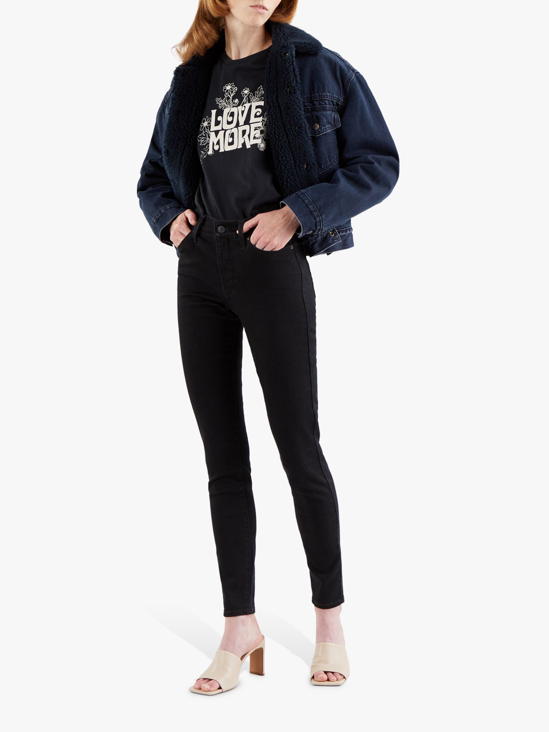 Buy Levi's 310 Shaping Super Skinny Jeans, Black Squared Online at johnlewis.com