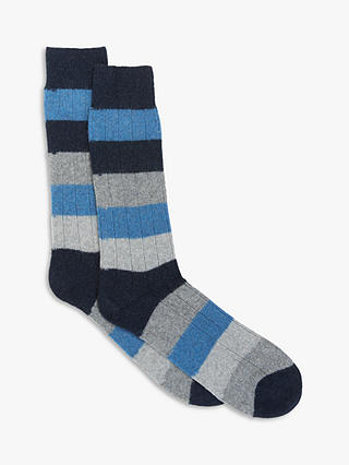 John Lewis Made in Italy Cashmere Blend Striped Socks