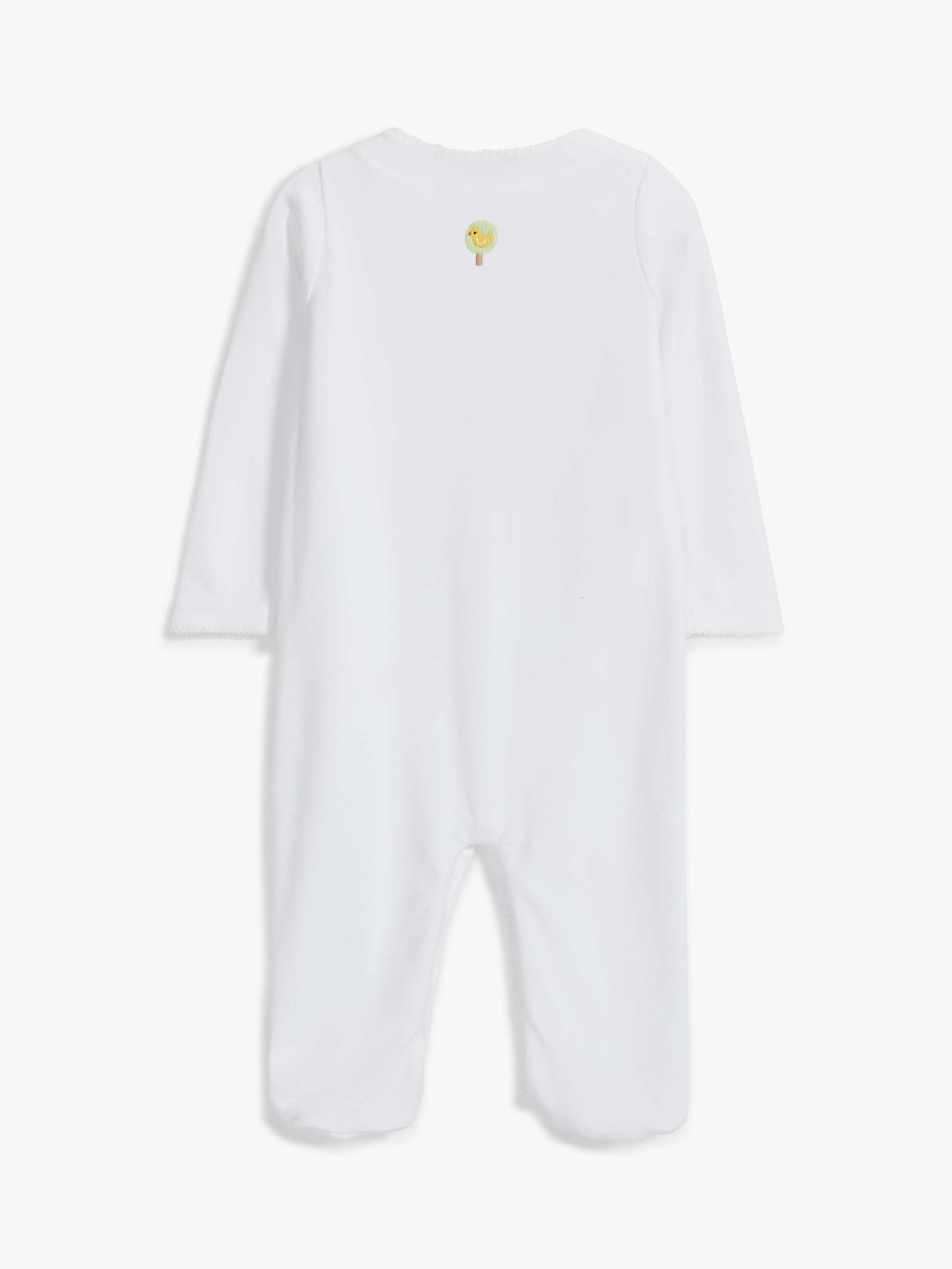 Buy John Lewis Heirloom Collection Baby Woodland Animals Embroidered Sleepsuit, White Online at johnlewis.com