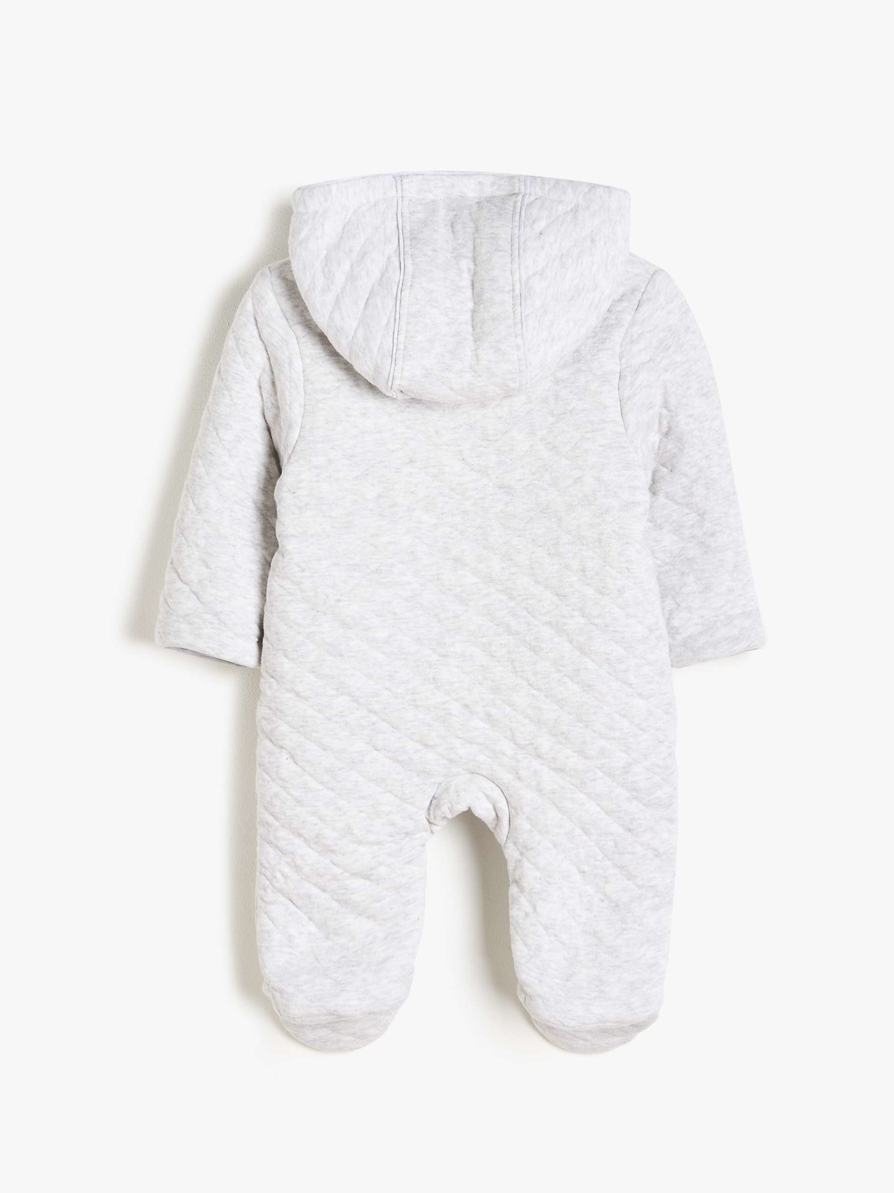 Buy John Lewis Baby Quilt Wadded Pramsuit, Grey Online at johnlewis.com