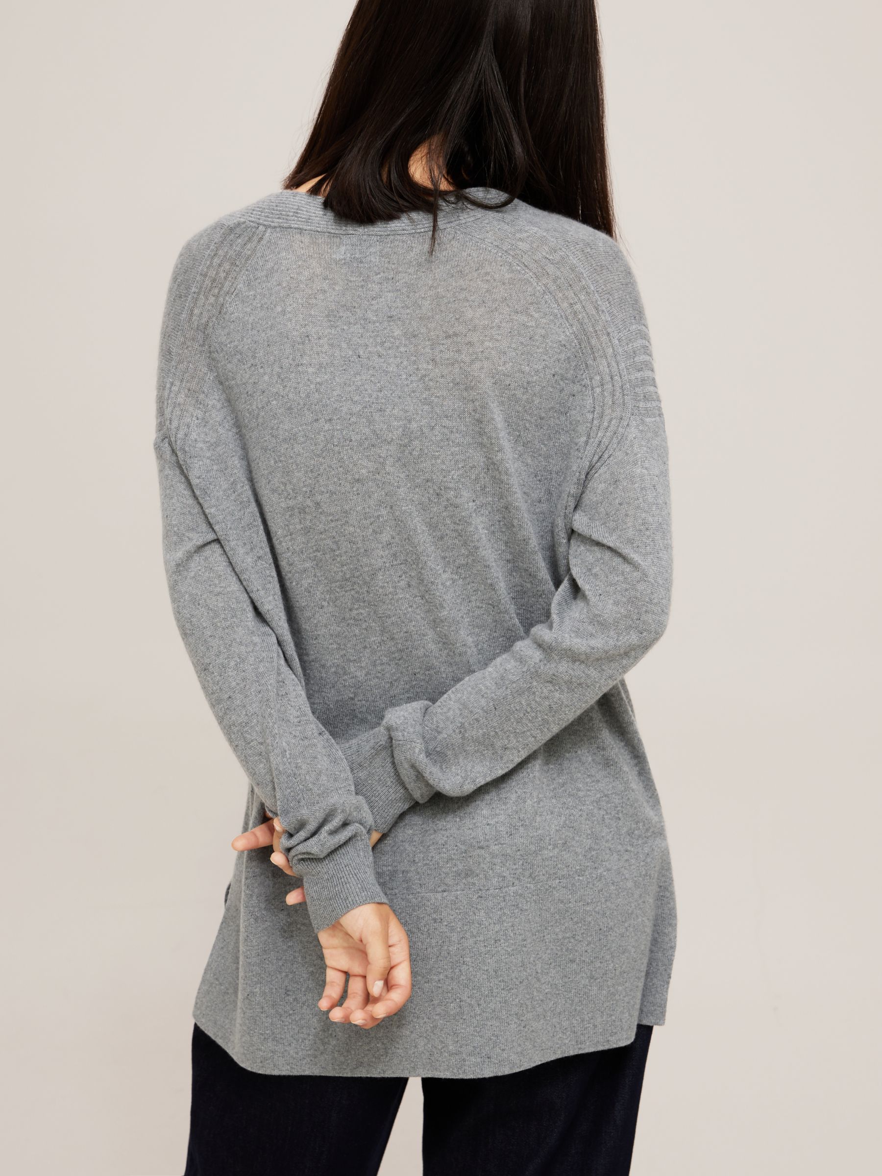 Kin Longline V Neck Jumper Grey At John Lewis Partners   005455678alt1