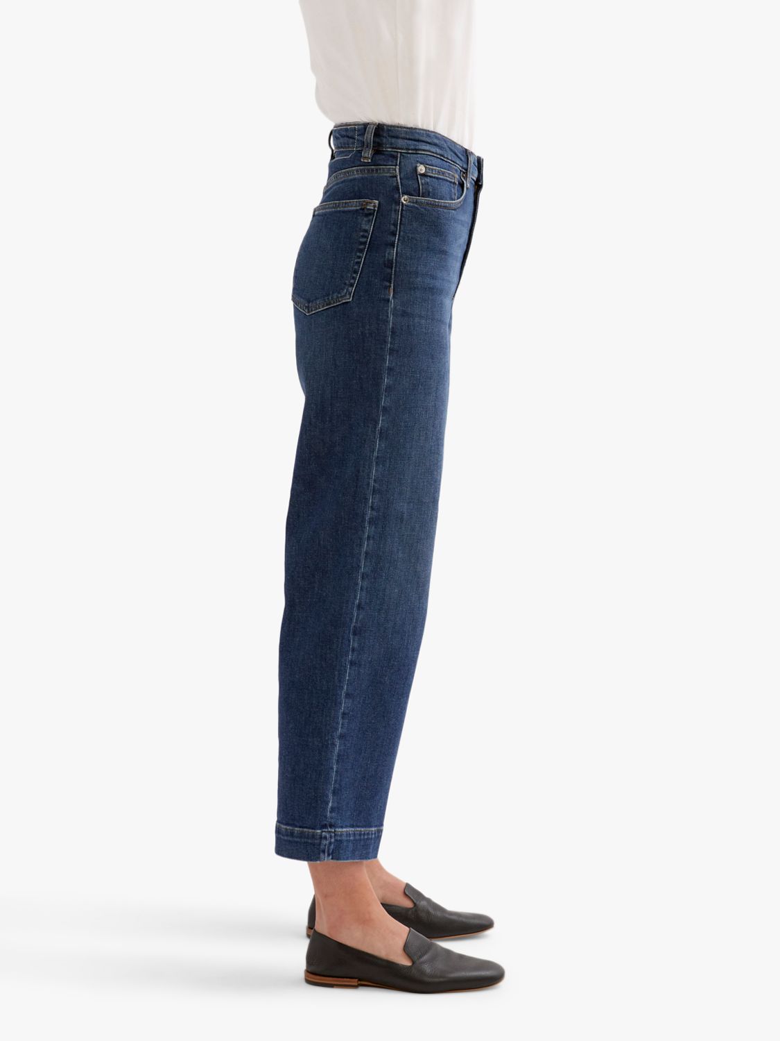 Jigsaw Tyne Wide Leg Cropped Jeans, Vintage Mid Blue, 24