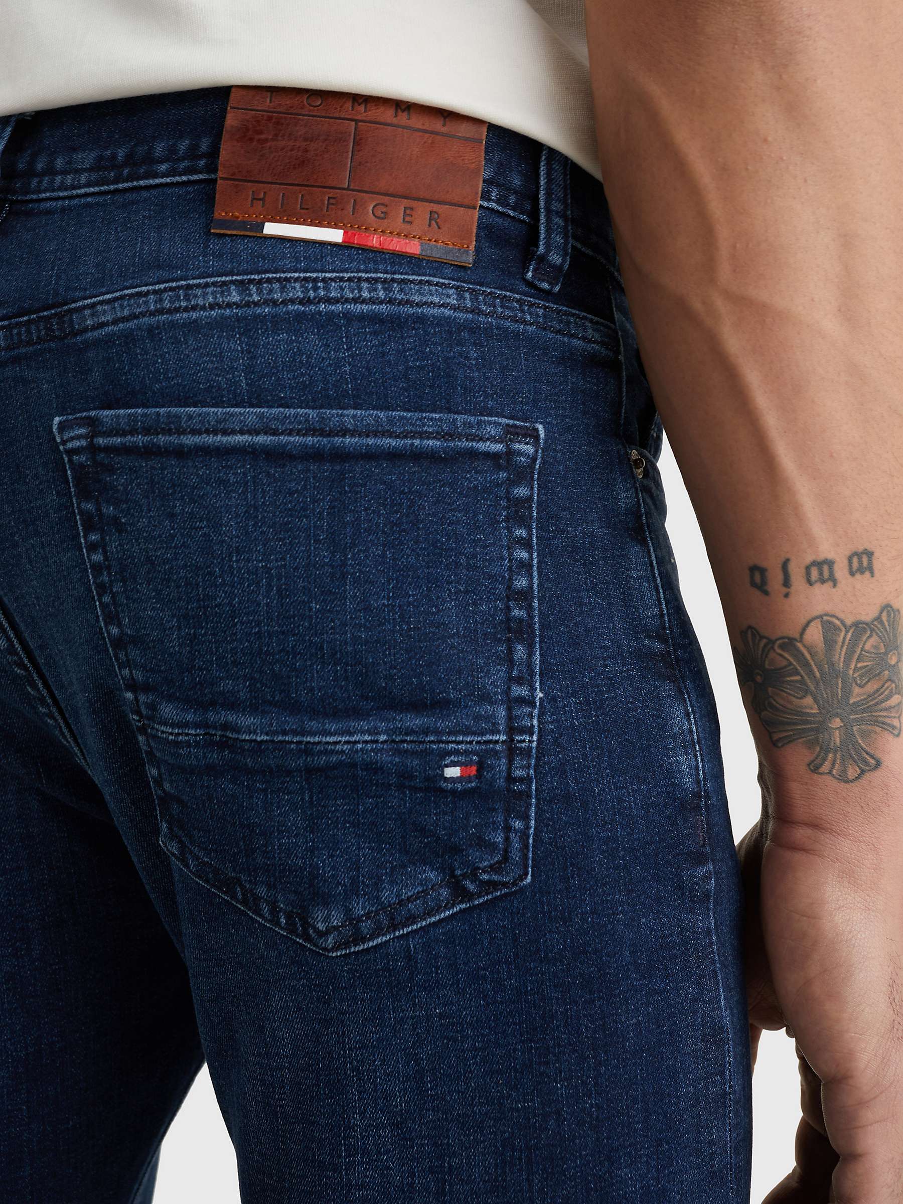 Tommy Hilfiger Bleecker Slim Jeans, Bridger Indigo at John Lewis & Partners
