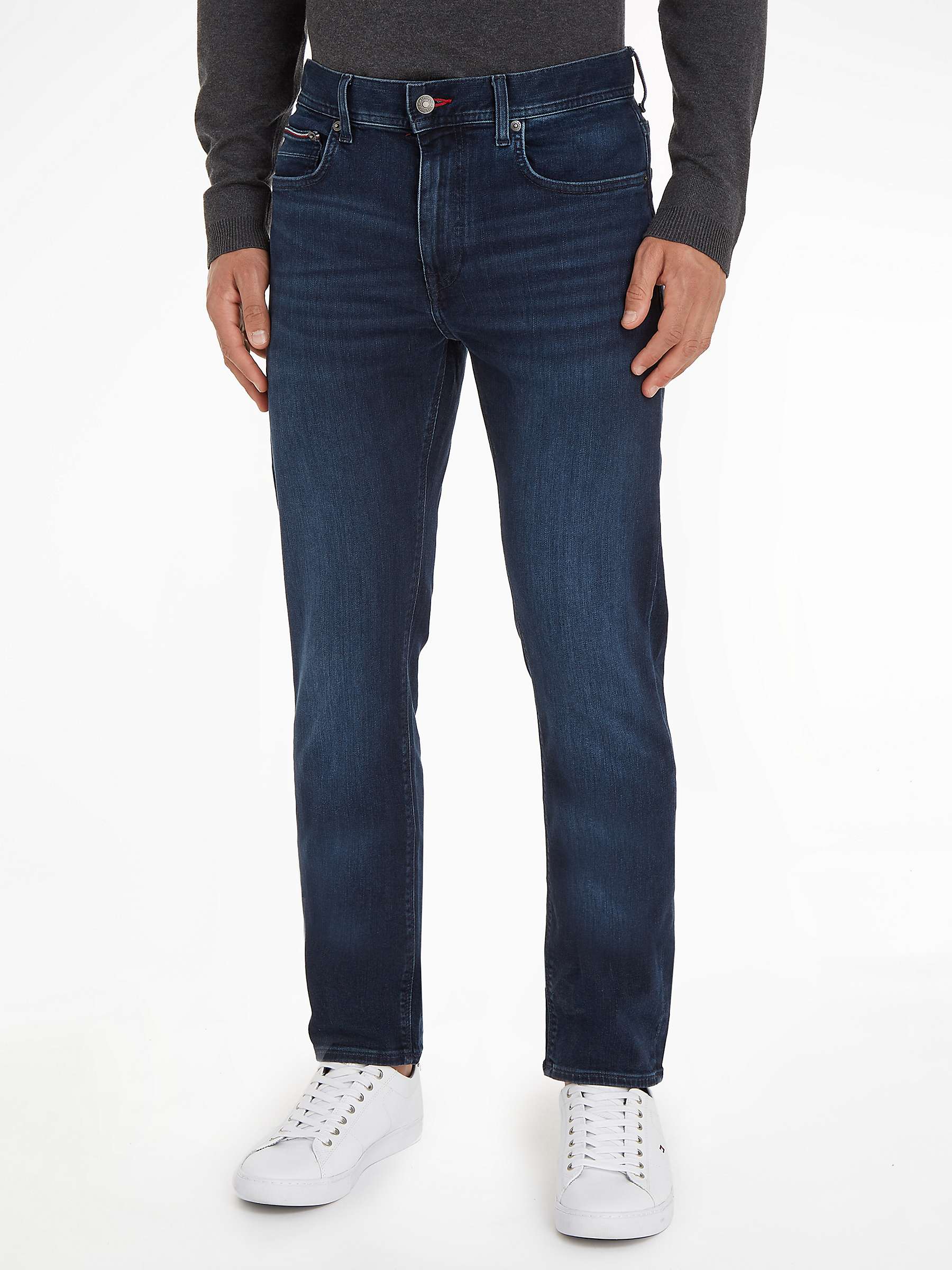 Buy Tommy Hilfiger Bleecker Slim Faded Jeans, Iowa Blue/Black Online at johnlewis.com
