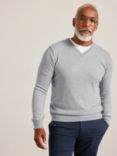 John Lewis Made in Italy Cashmere V-Neck Jumper, Grey Melange