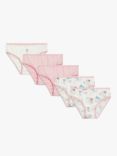 John Lewis & Partners Kids' Fairy Briefs, Pack of 5, Pink/White