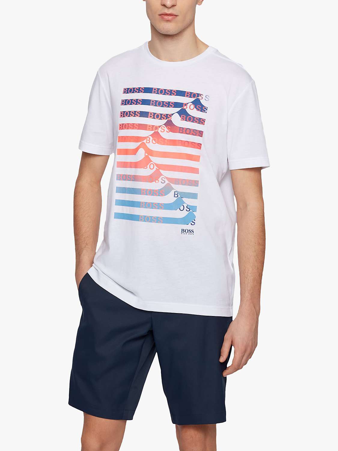 Buy BOSS Teeonic Logo Stripe T-Shirt Online at johnlewis.com