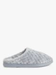 John Lewis Waffle Memory Foam Mule Slippers, Light Grey