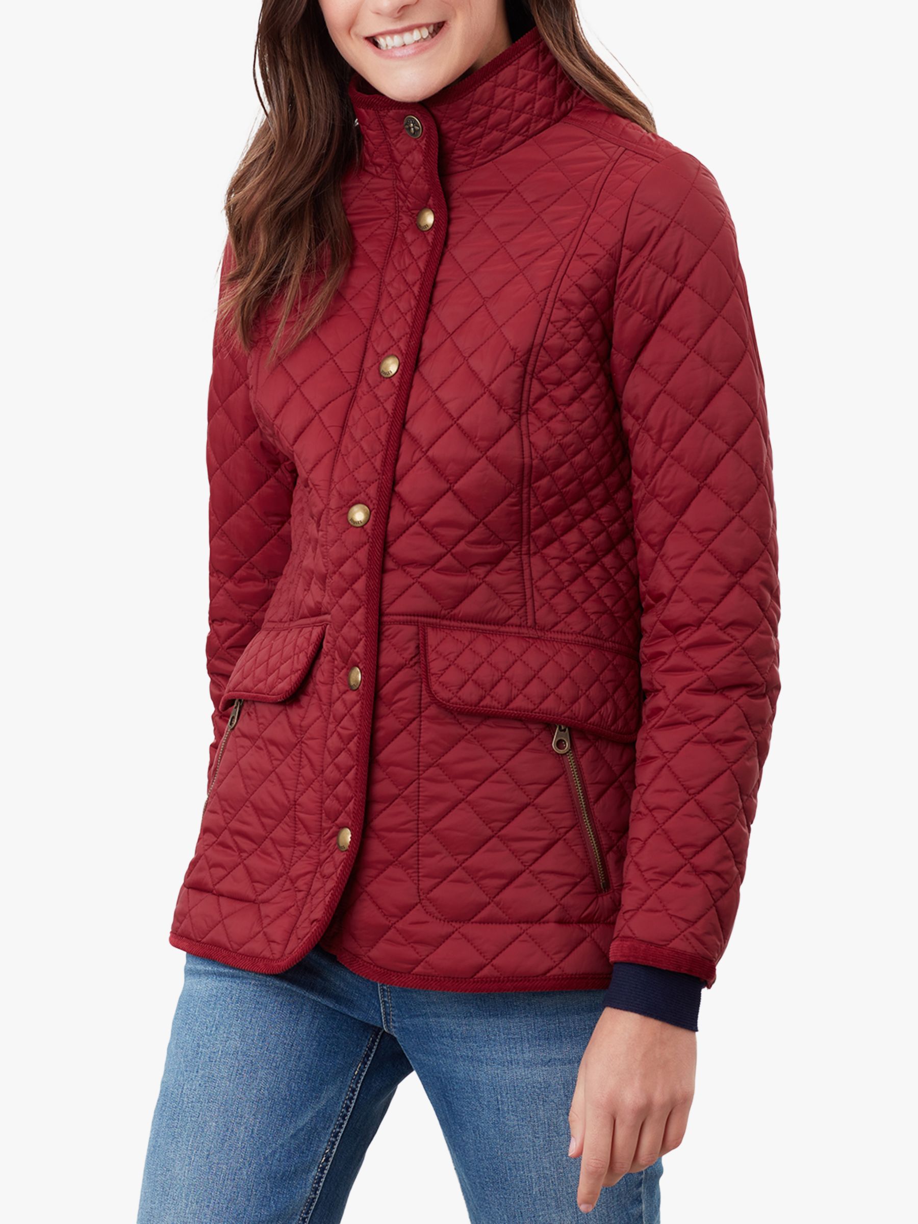 Joules Newdale Quilted Jacket, Burgundy