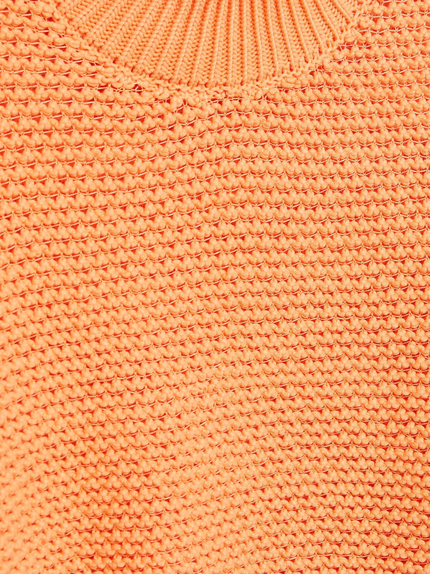 Mango Embossed Contrasting Knit Jumper, Pastel Orange at John Lewis ...