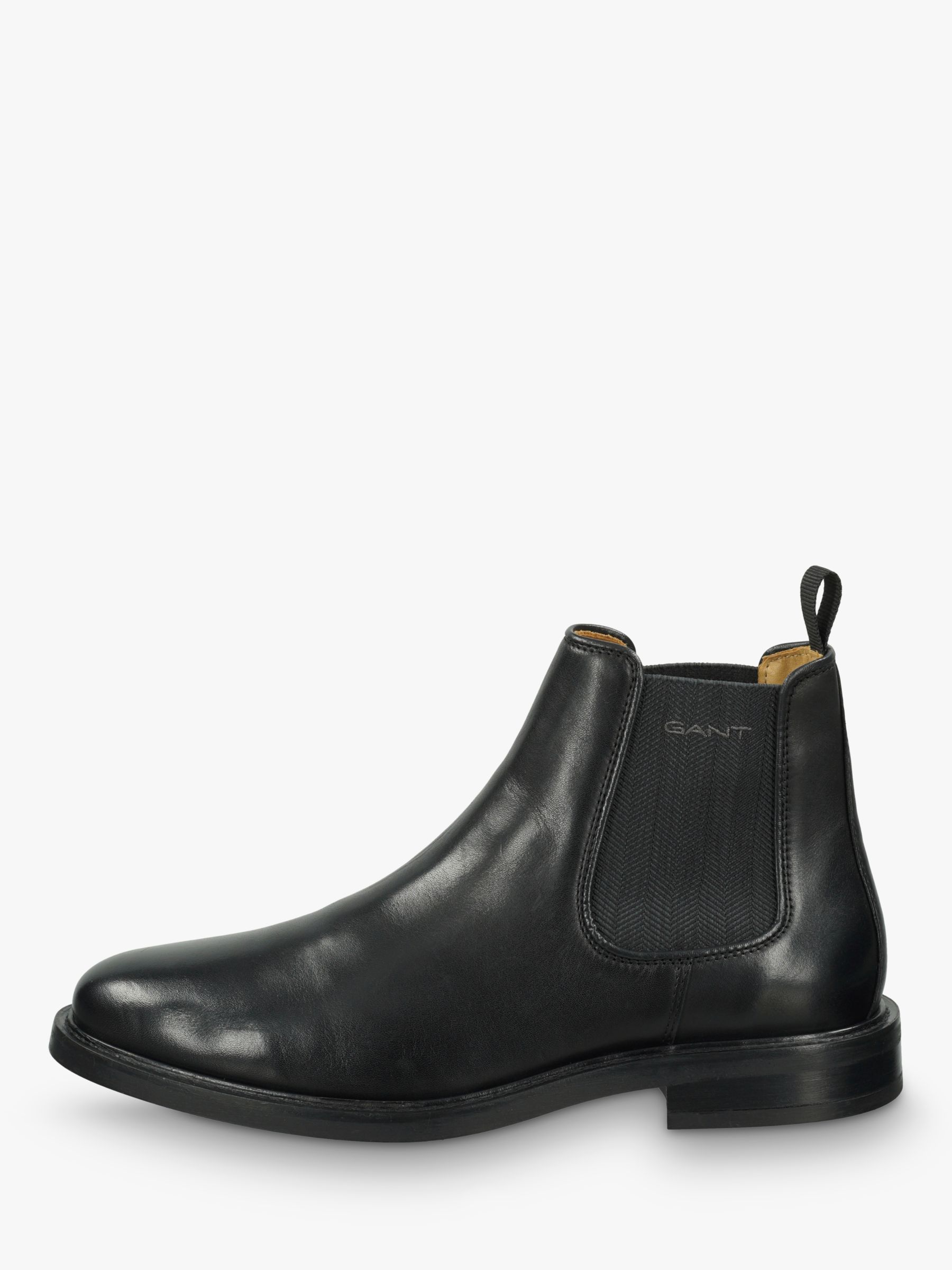 GANT St Akron Leather Chelsea Boots, Black at John Lewis & Partners
