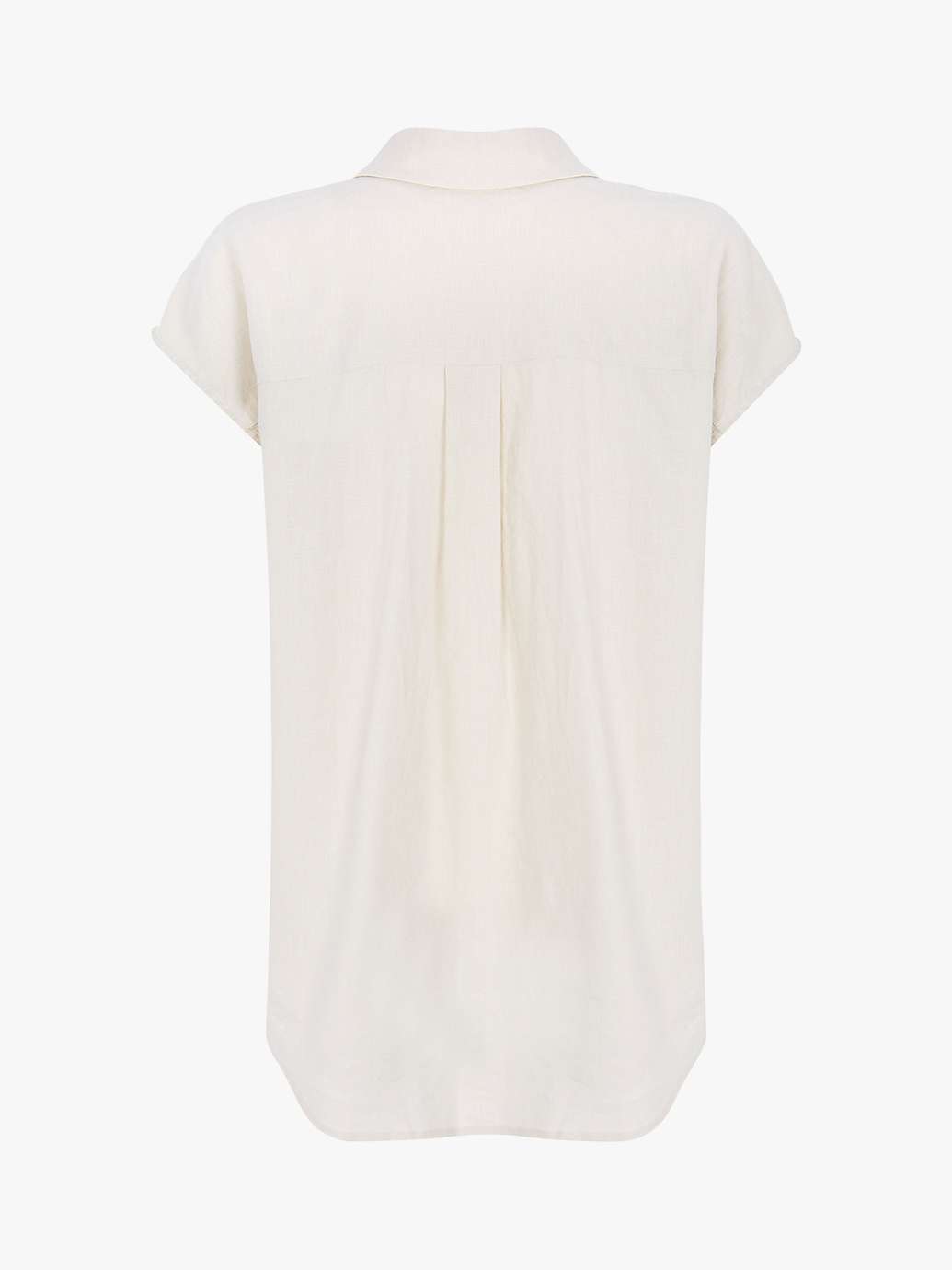 Mint Velvet Linen Short Sleeve Shirt, Beige at John Lewis & Partners
