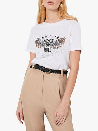 Mint Velvet Rock T-Shirt, White