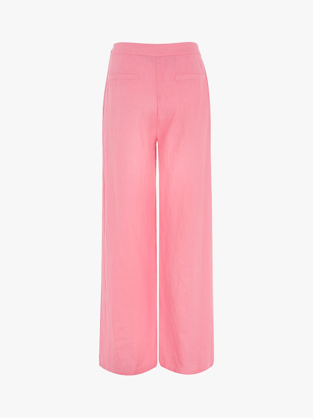 Mint Velvet Wide Leg Linen Trousers, Pink at John Lewis & Partners