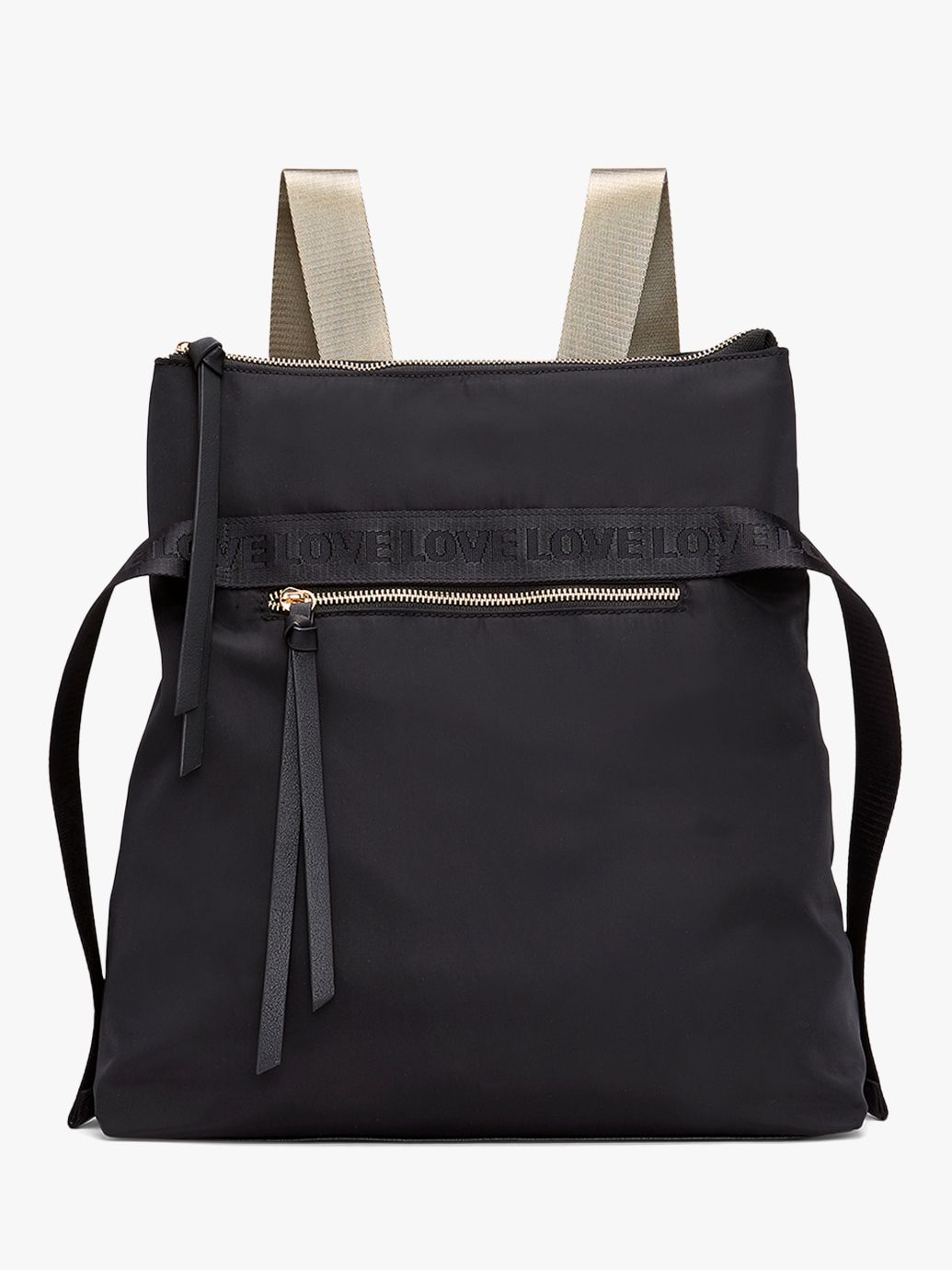 Mint Velvet Nylon Backpack, Black, Black at John Lewis & Partners