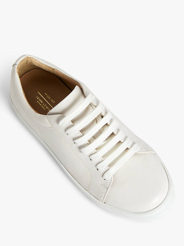John Lewis Florette Wide Fit Leather Trainers, White