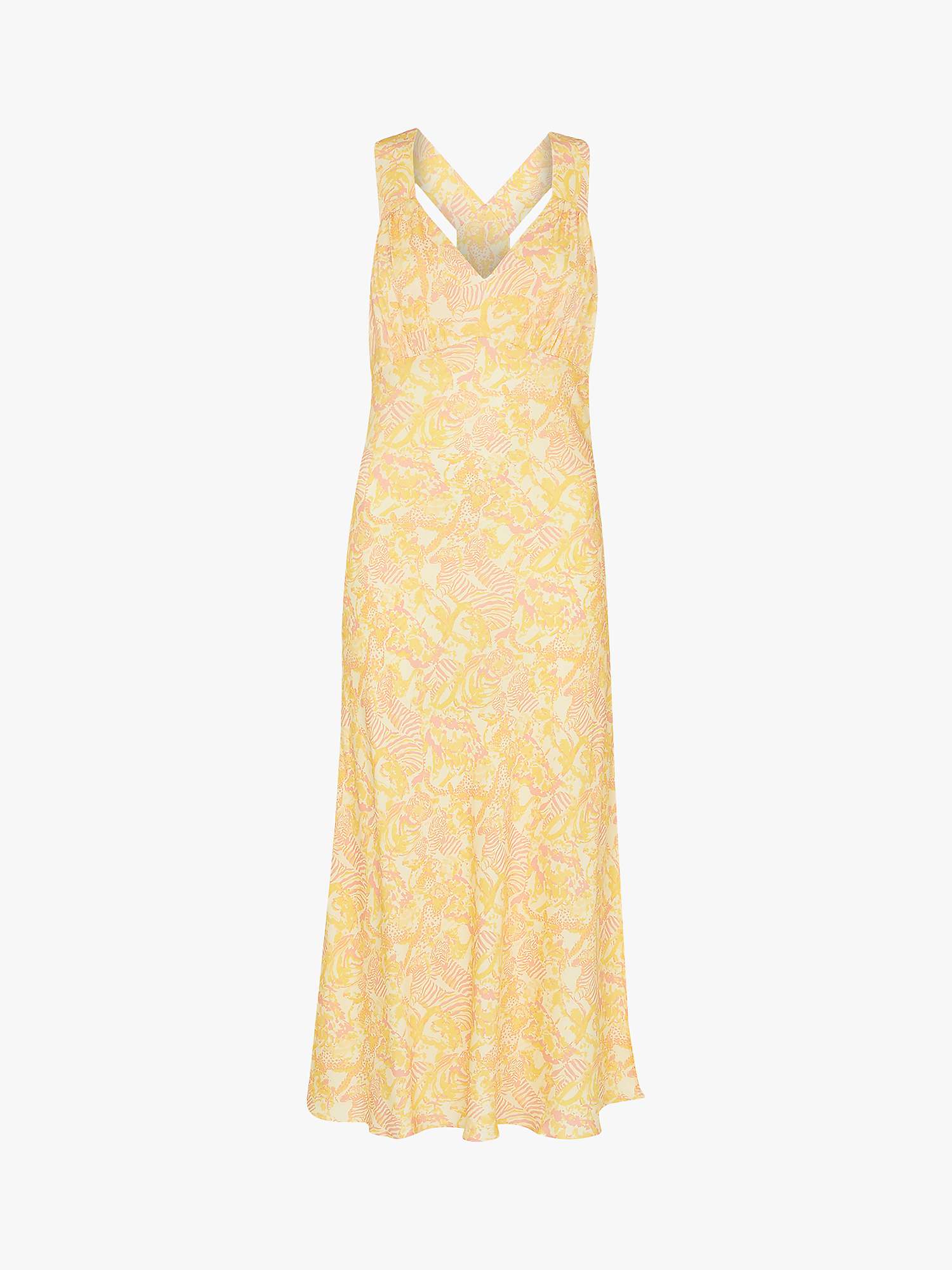Buy Whistles Safari Print Midi Dress, Yellow Online at johnlewis.com