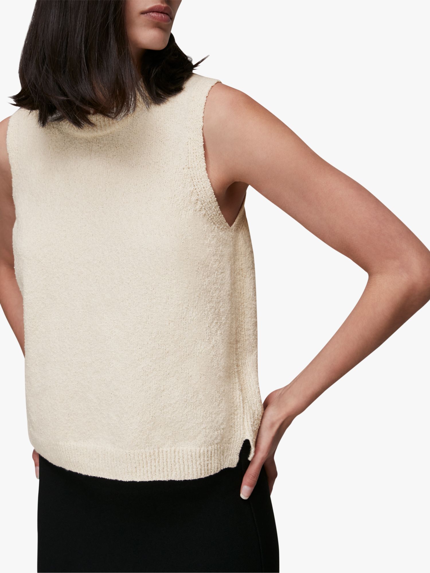 Whistles Knitted Tank Top, Ivory at John Lewis & Partners