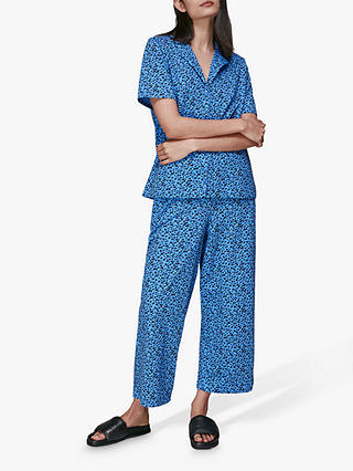 Whistles Brushmark Animal Print Pyjamas, Blue/Multi