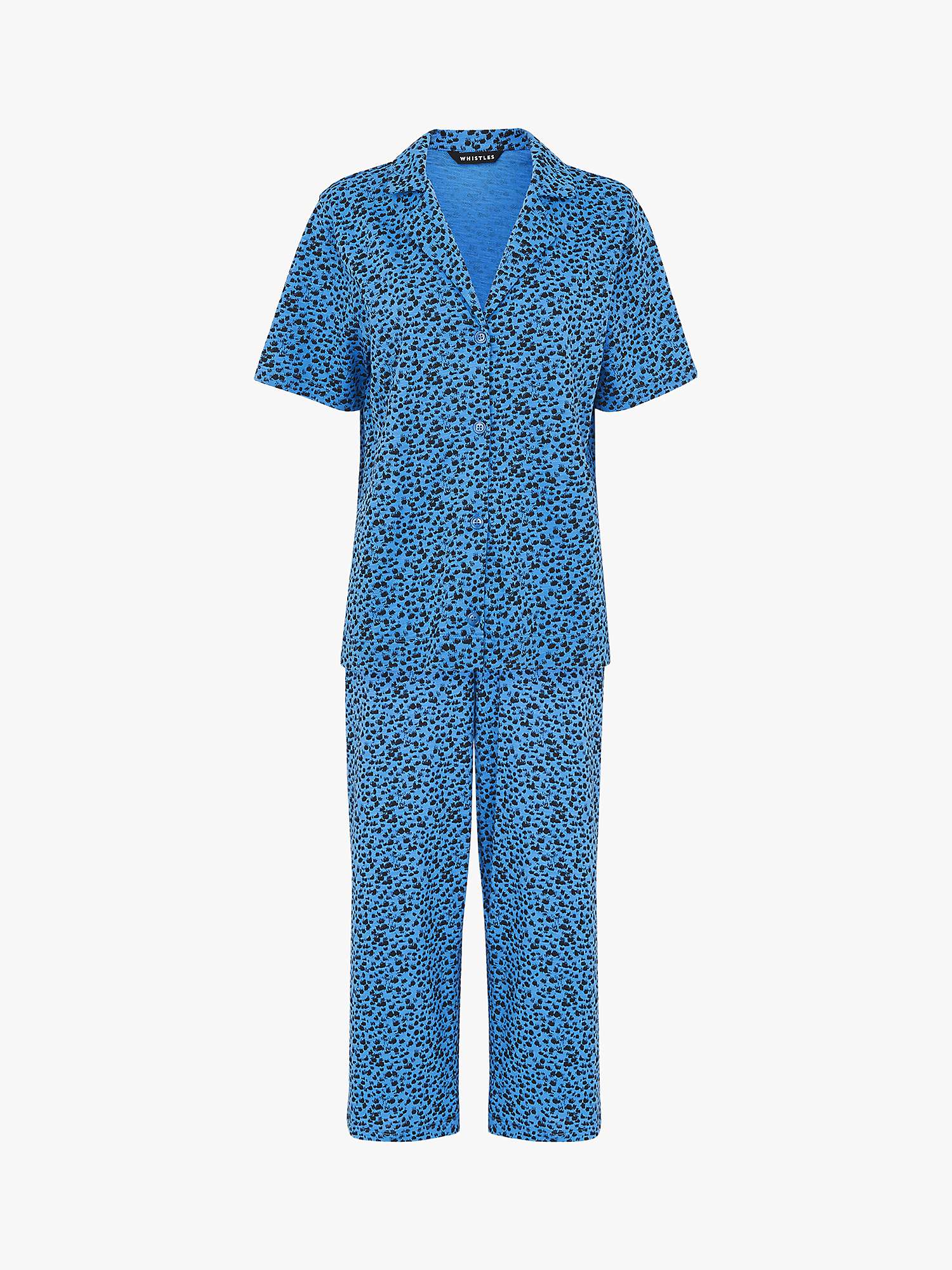 Whistles Brushmark Animal Print Pyjamas, Blue/Multi at John Lewis ...