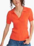 NRBY Hannah Cashmere Blend Polo Shirt, Orange
