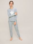 John Lewis & Partners Fluffy Star Pyjama Set, Grey