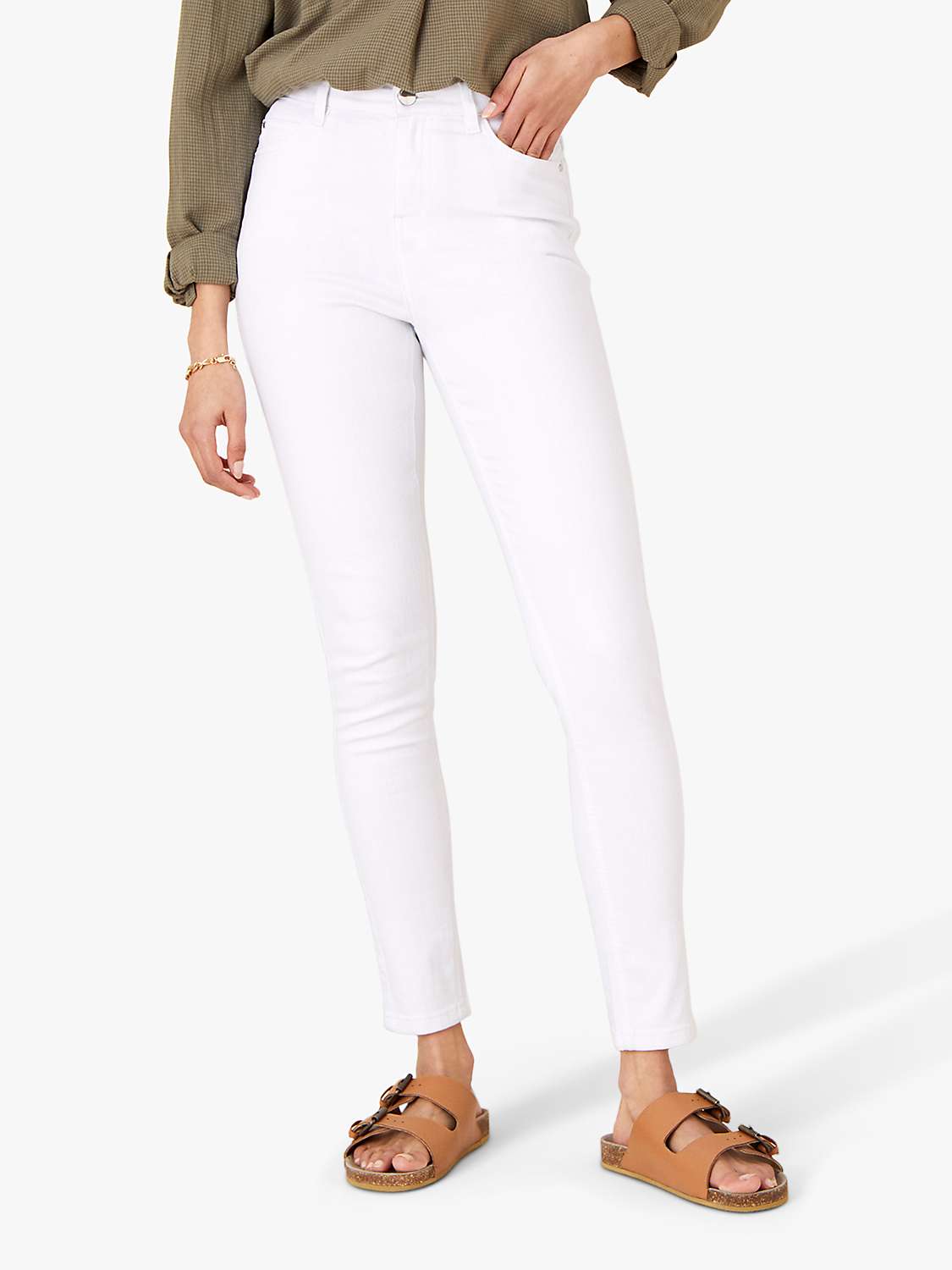 Buy Monsoon Iris Regular Length Skinny Jeans, White Online at johnlewis.com