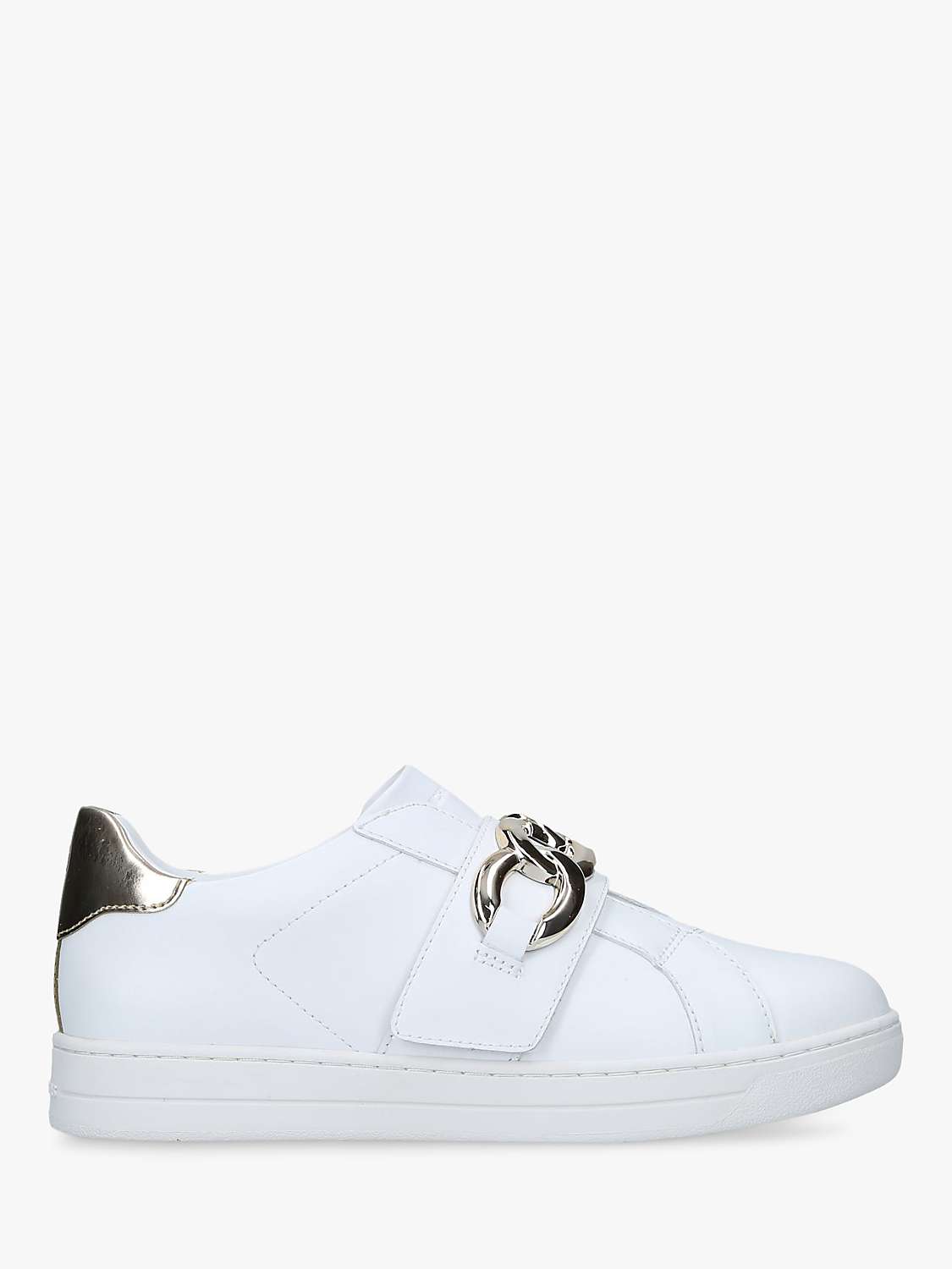 Buy MICHAEL Michael Kors Kenna Chain Link Leather Trainers, White Online at johnlewis.com