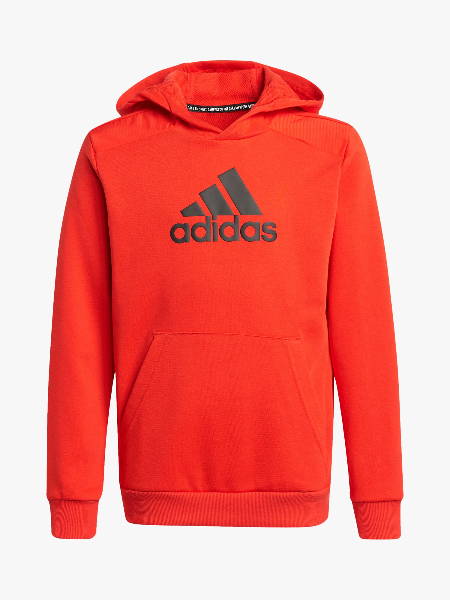 adidas Kids' B Bos Pull Over Hoodie Vivid Red/Black 15-16 years unisex 70% cotton, 30% recycled polyester