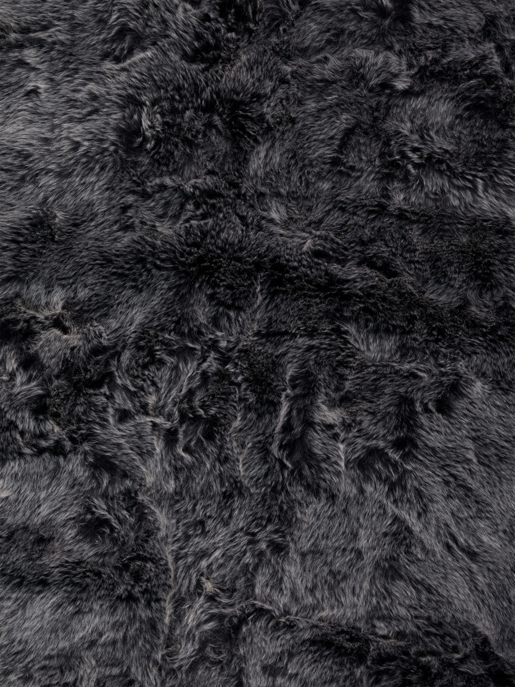 John Lewis ANYDAY Faux Fur Sheepskin Rug, Quad, Fox Black