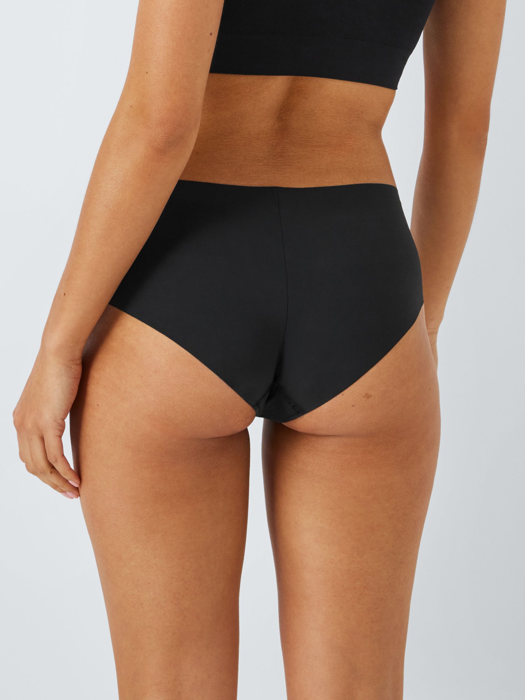 John Lewis ANYDAY No VPL Short Knickers, Pack of 3, Black, 8